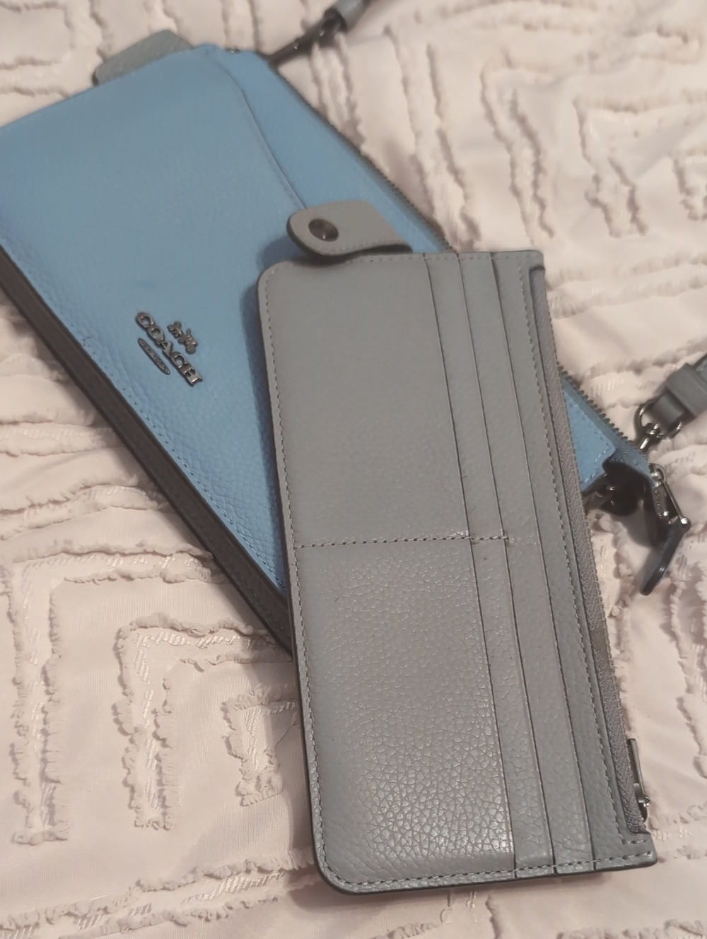 Coach Light Blue Pebbled Leather Crossbody - Picture 3 of 3